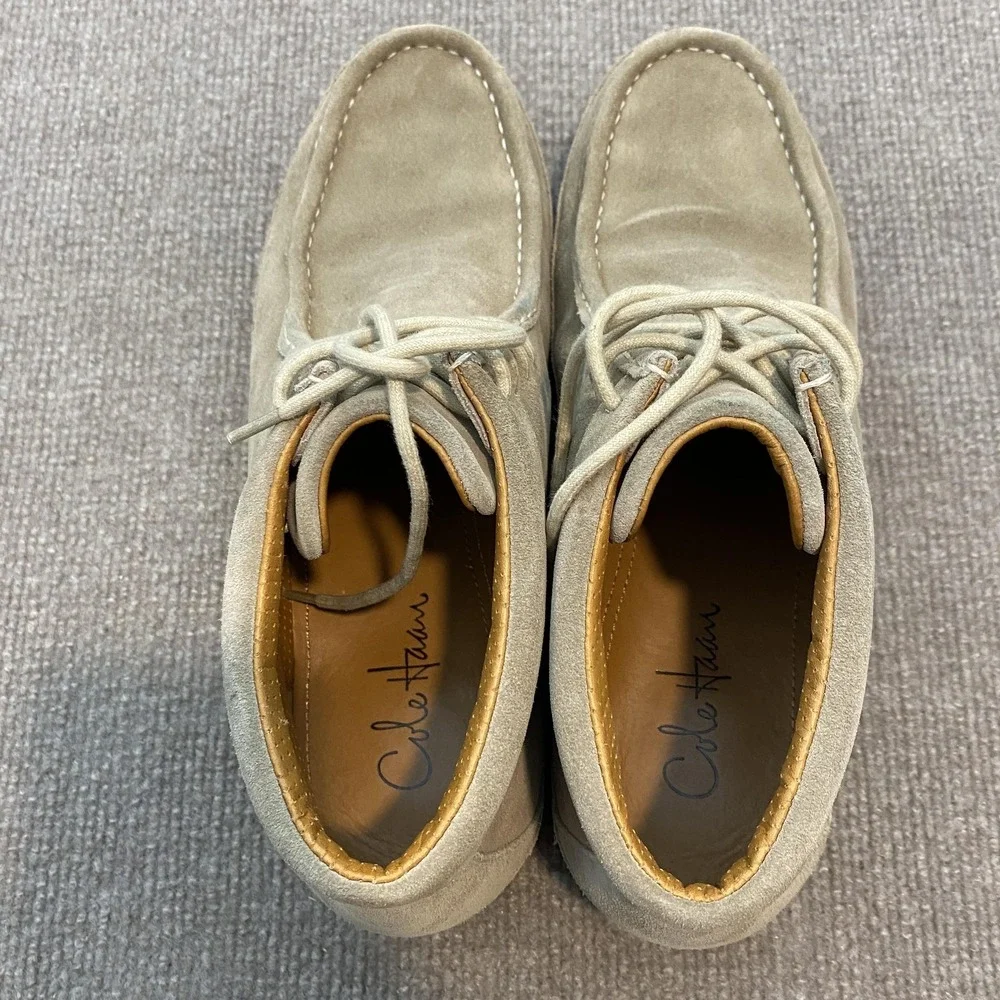 Cole Haan Boots Mens Size 9 Beige Suede Chukka Ankle‎ Lace Up Casual Preppy
